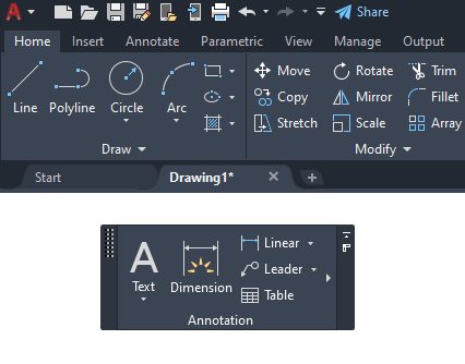 AutoCAD Floating Ribbon Panel