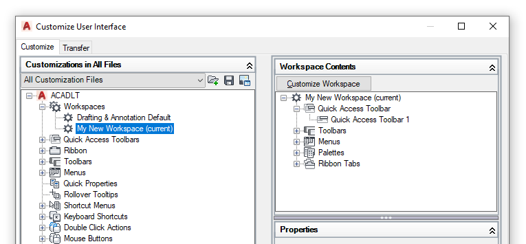 CUI Editor AutoCAD LT