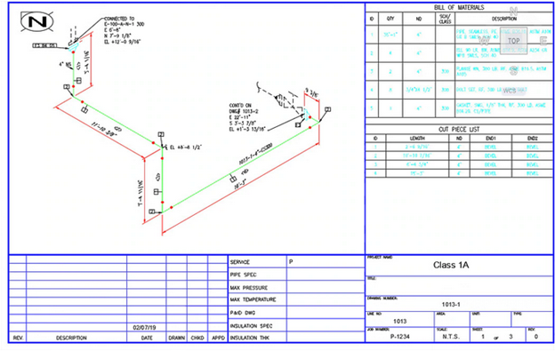 Isometric piping AutoCAD