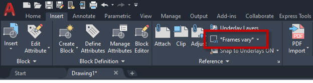 frames vary AutoCAD