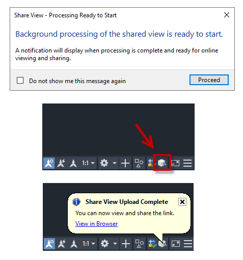 Share view upload AutoCAD
