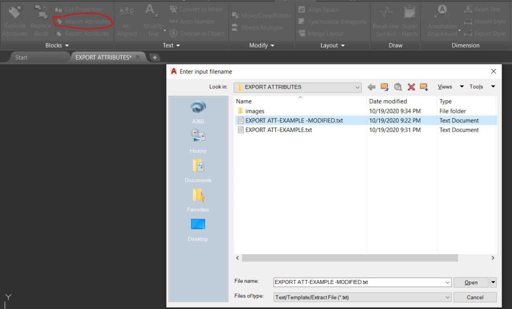 Import Attribute Command AutoCAD