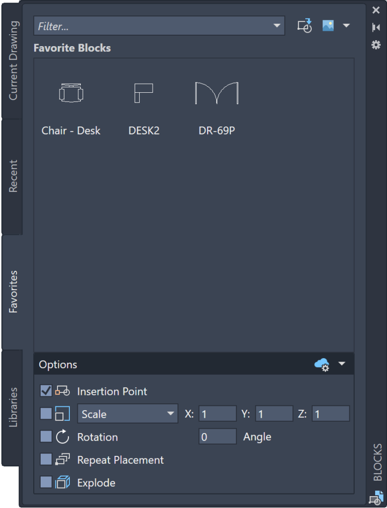 Block favorites AutoCAD 2021.1 update