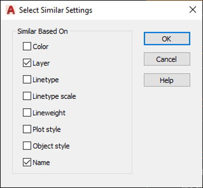 select settings AutoCAD