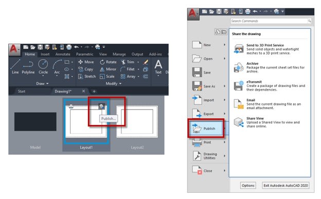 Application Menu AutoCAD