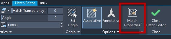 Hatch Match Properties AutoCAD