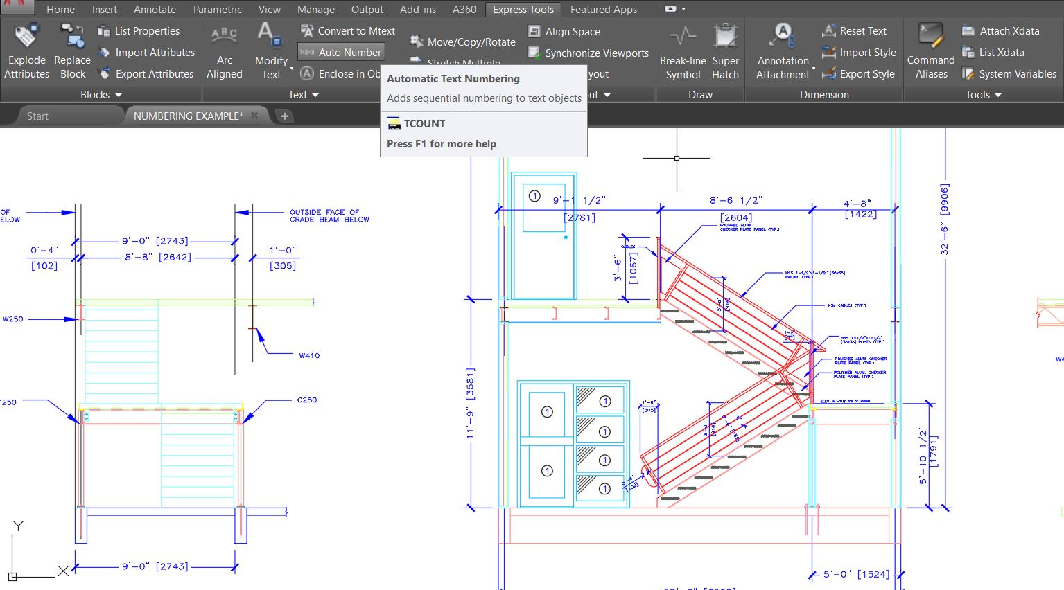 Auto Number Express Tool AutoCAD