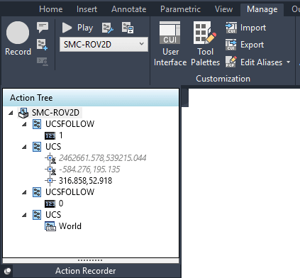 rotate view action macro AutoCAD