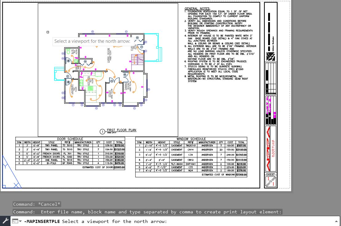 Viewport north arrow AutoCAD