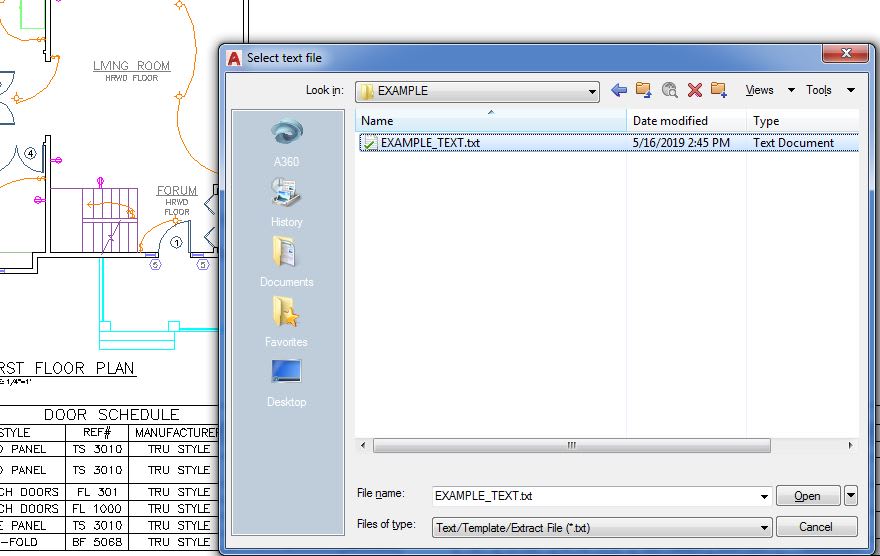 text file remote text AutoCAD