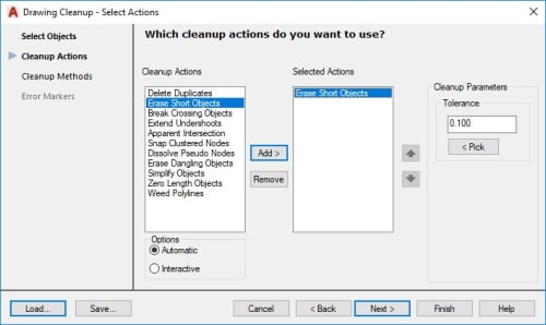 Erase Short Objects AutoCAD