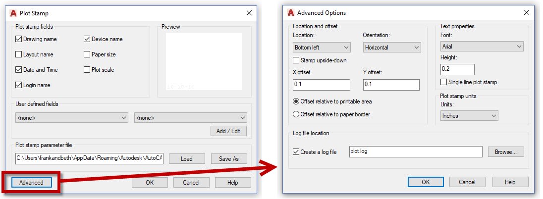 Plot Stamp AutoCAD advanced