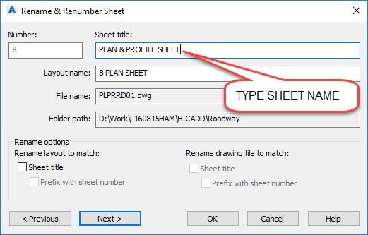 Plan and Profile Sheet AutoCAD