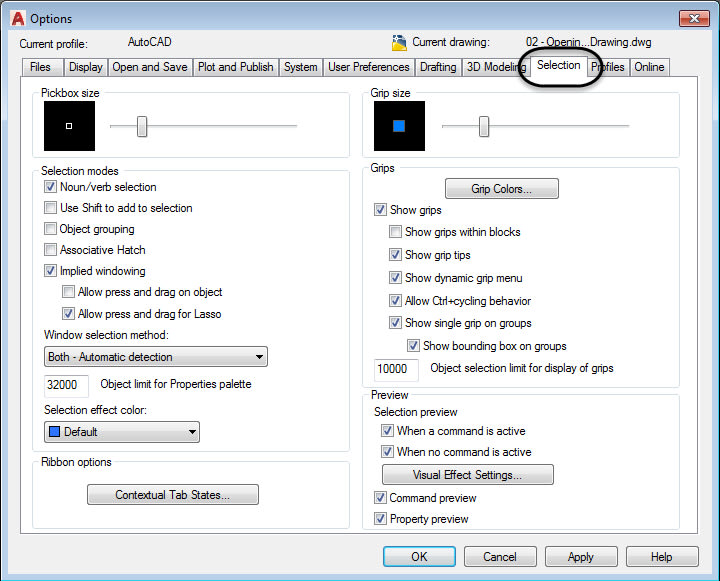 AutoCAD Selection Tips