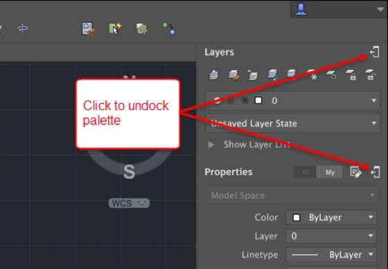 AutoCAD 2017 for Mac Update: Undock Palette