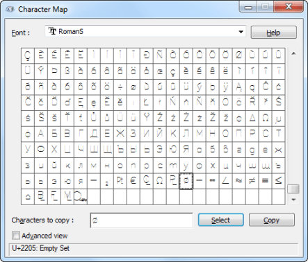 Character Map