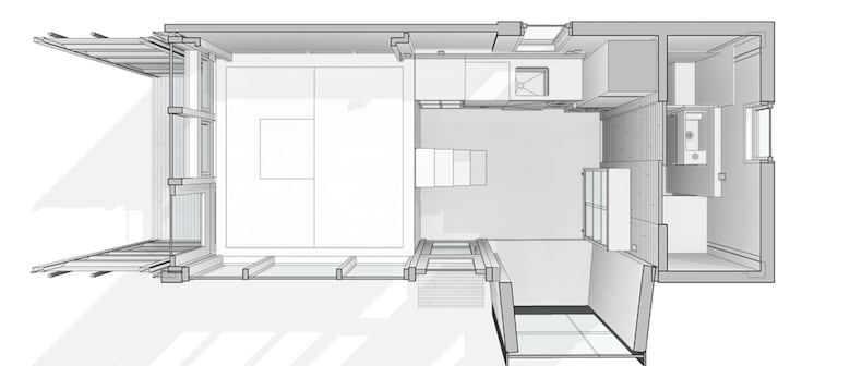 Bento Box container housing. AutoCAD customer modular construction.