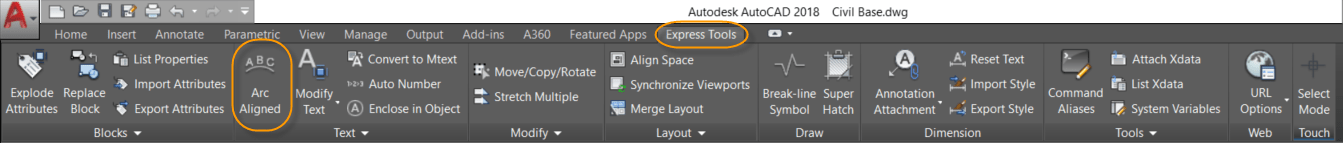 AutoCAD ARCTEXT Express Tool