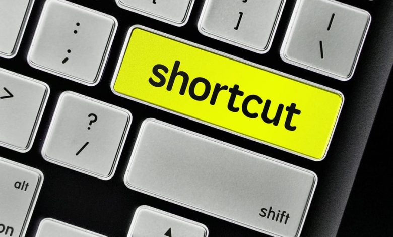 Computer keyboard button says "shortcut." Online resources: AutoCAD keyboard shortcuts