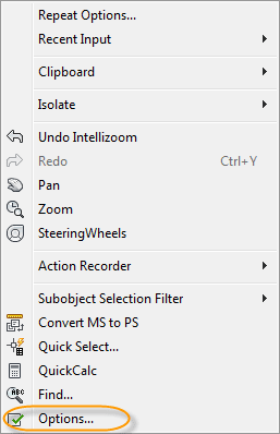 AutoCAD Right-click Menu