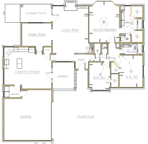 Floor plan in AutoCAD 2017 imported from a PDF.