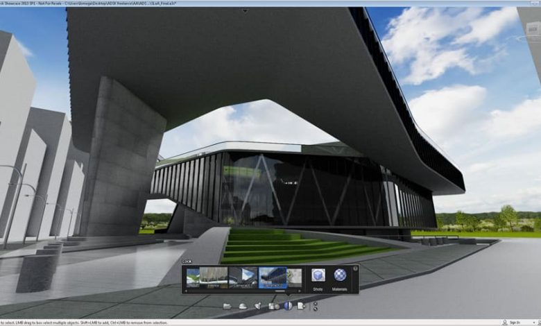 Rendered building by AutoCAD®, Product Design Suite, and Building Design Suite.