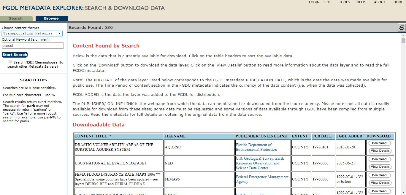 Florida geospatial data