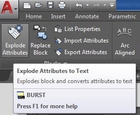 BURST EXPLODE AutoCAD commands